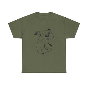 Pug Line Art T-shirt jvrmonkeydesign