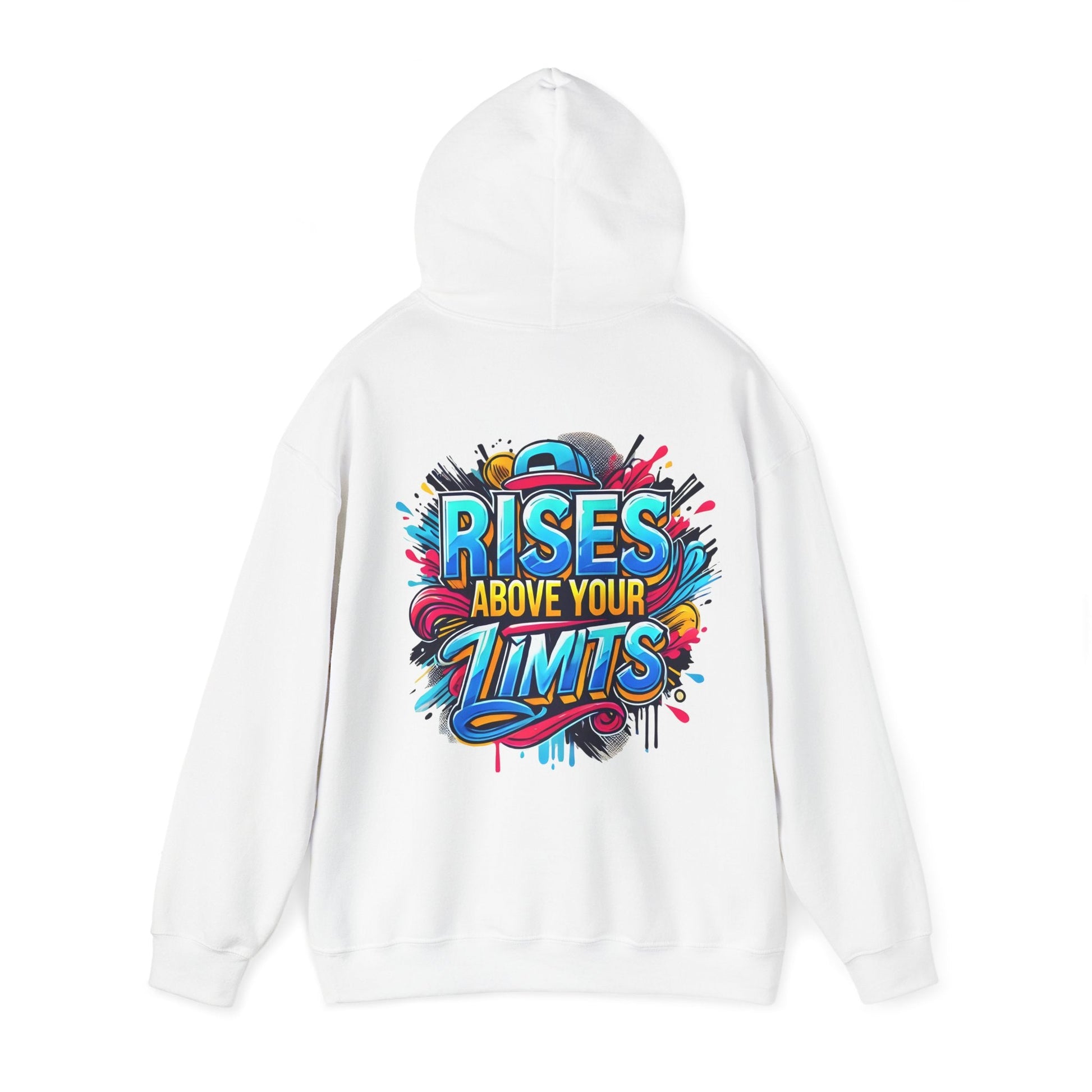 Unisex Hoodie met Graffiti Design - Rise Above Your Limits jvrmonkeydesign