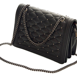 Schoudertas 'VISTA' - met studs & rode voering jvrmonkeydesign