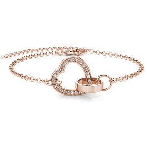 Armband met vergrendeld hart - roségoud en kristal CARALI / MYC Paris