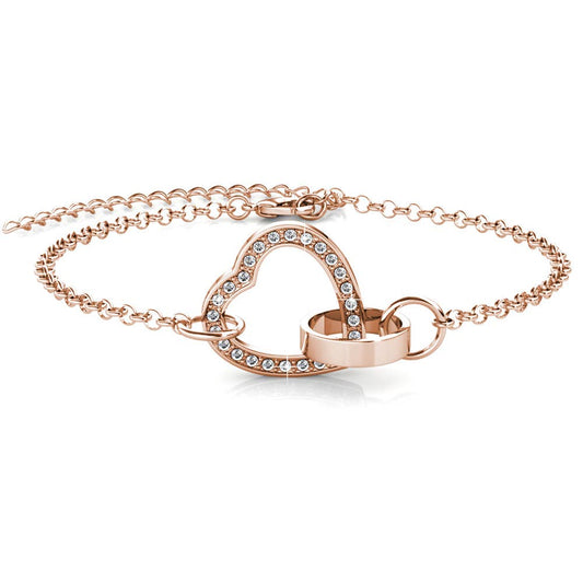 Armband met vergrendeld hart - roségoud en kristal CARALI / MYC Paris