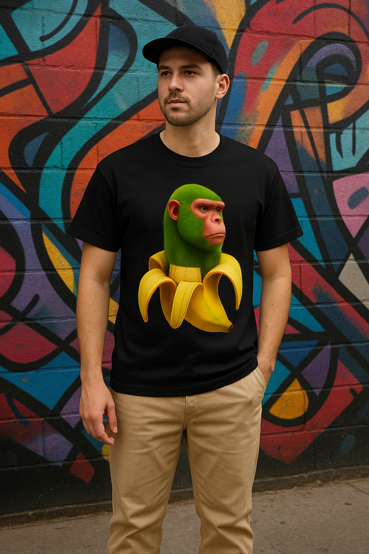 T-shirt “Chimpanzini Banini” – De aap. De banaan. De mythe.