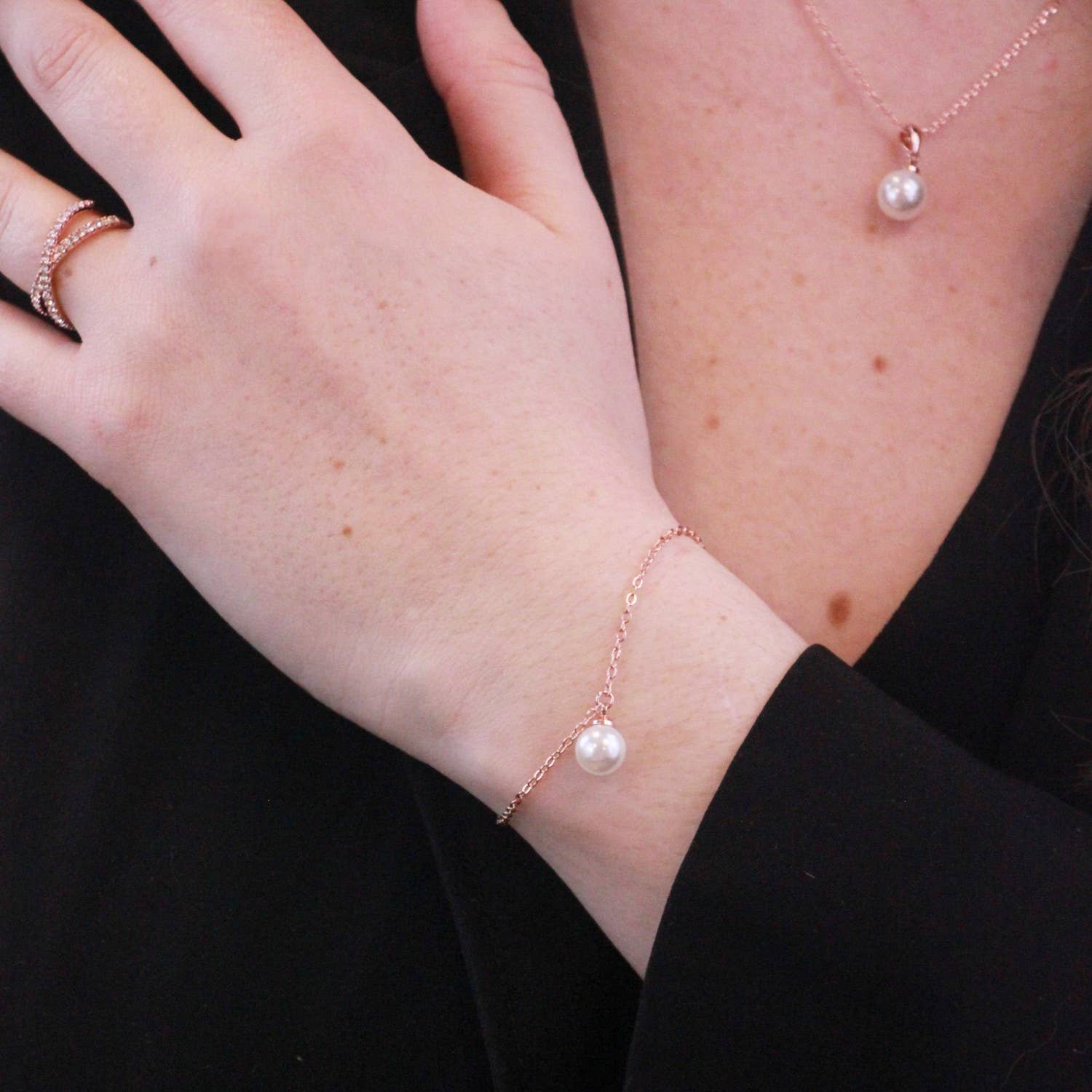 Mother of Pearl Trio Set - Roségoud en kristal CARALI / MYC Paris