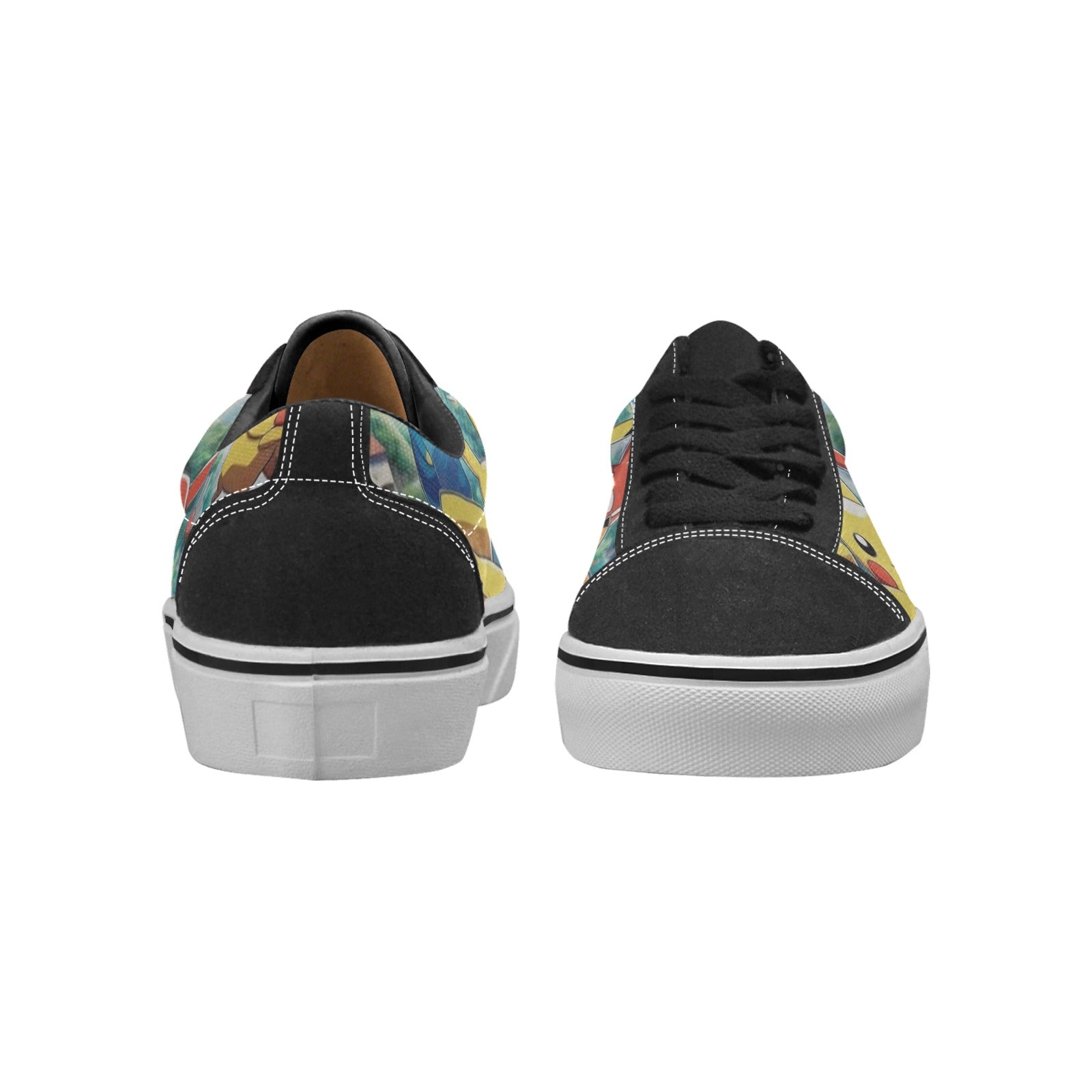 Unisex Pokémon Style Sneakers – Zwart met kleurrijke print - jvrmonkeydesign