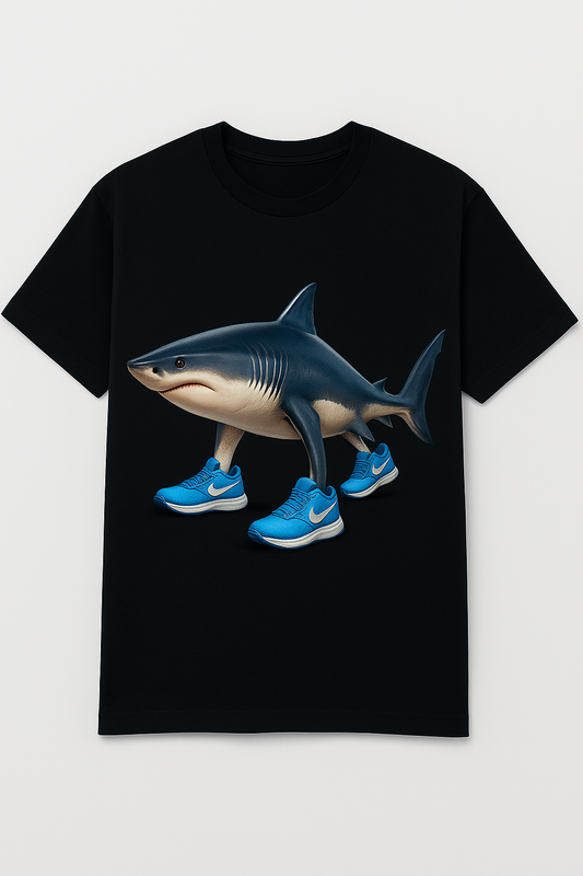 🦈 Sneaker Shark T-shirt – Loop sneller dan je schaduw