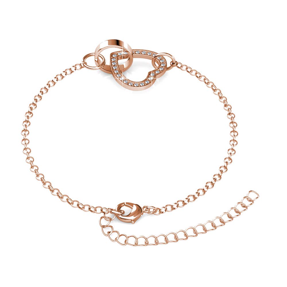 Armband met vergrendeld hart - roségoud en kristal CARALI / MYC Paris