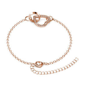 Armband met vergrendeld hart - roségoud en kristal CARALI / MYC Paris