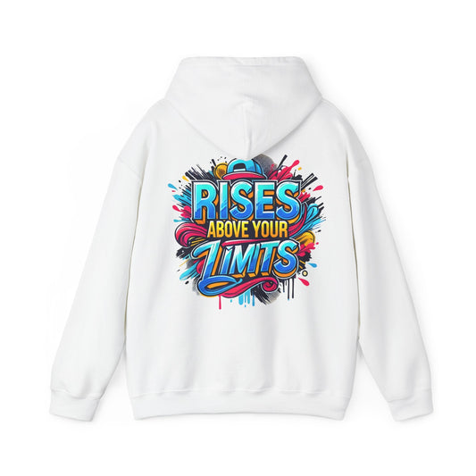 Unisex Hoodie met Graffiti Design - Rise Above Your Limits jvrmonkeydesign