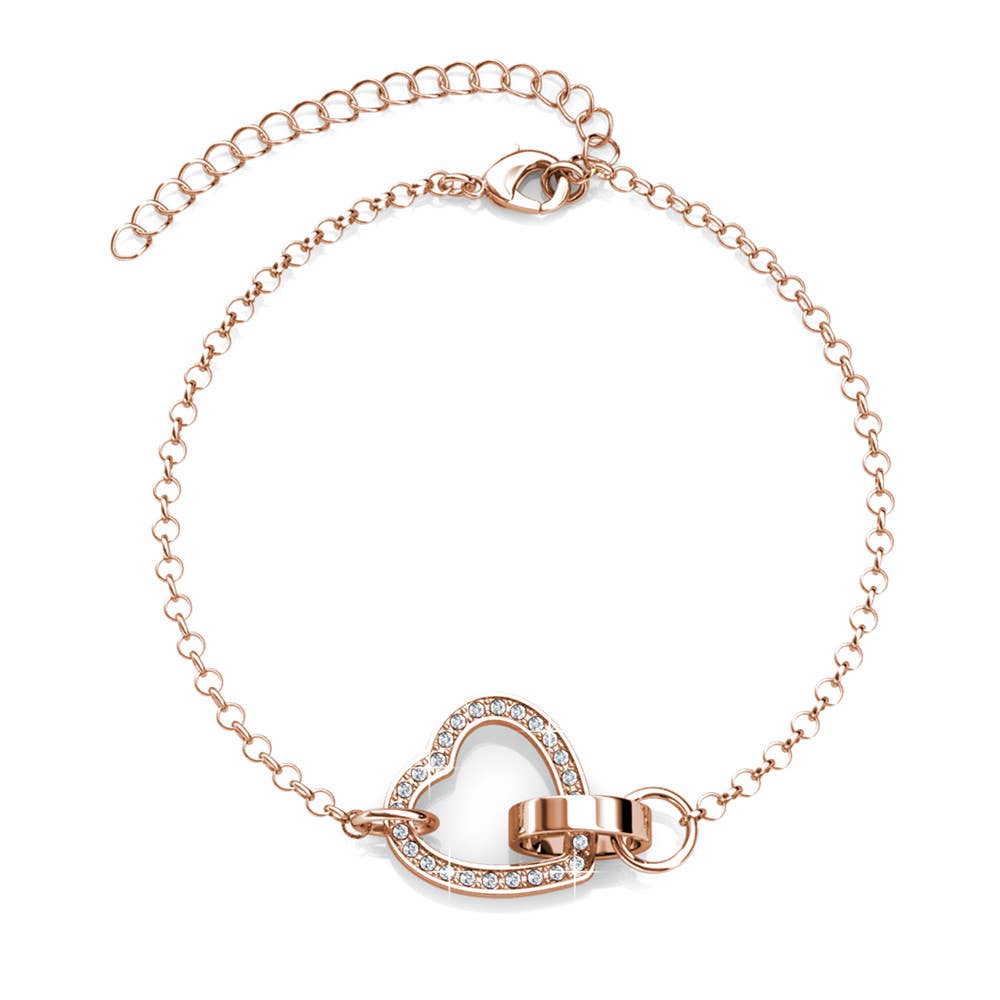 Armband met vergrendeld hart - roségoud en kristal CARALI / MYC Paris