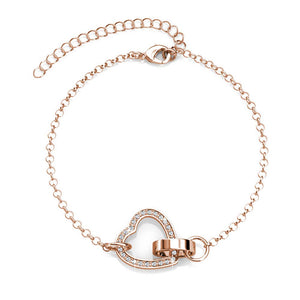 Armband met vergrendeld hart - roségoud en kristal CARALI / MYC Paris