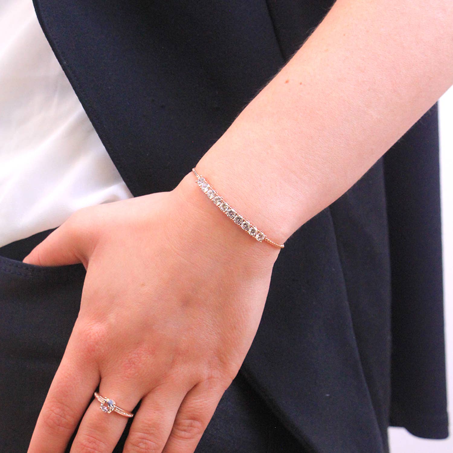 Elise Ring - Roségoud en kristal CARALI / MYC Paris