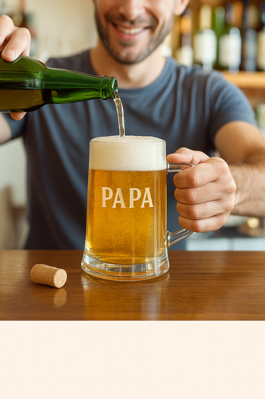 Gepersonaliseerde Bierpul ‘Papa’ – Tijdloos en Uniek - jvrmonkeydesign #