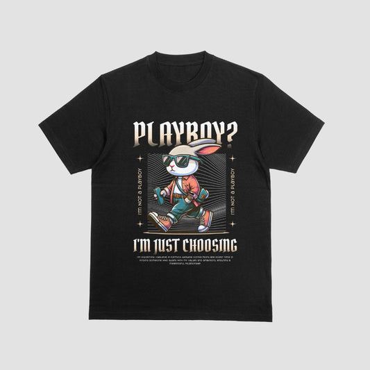 I'm Not a Playboy – I'm Just Choosing" T-shirt 🐰🔥 - jvrmonkeydesign