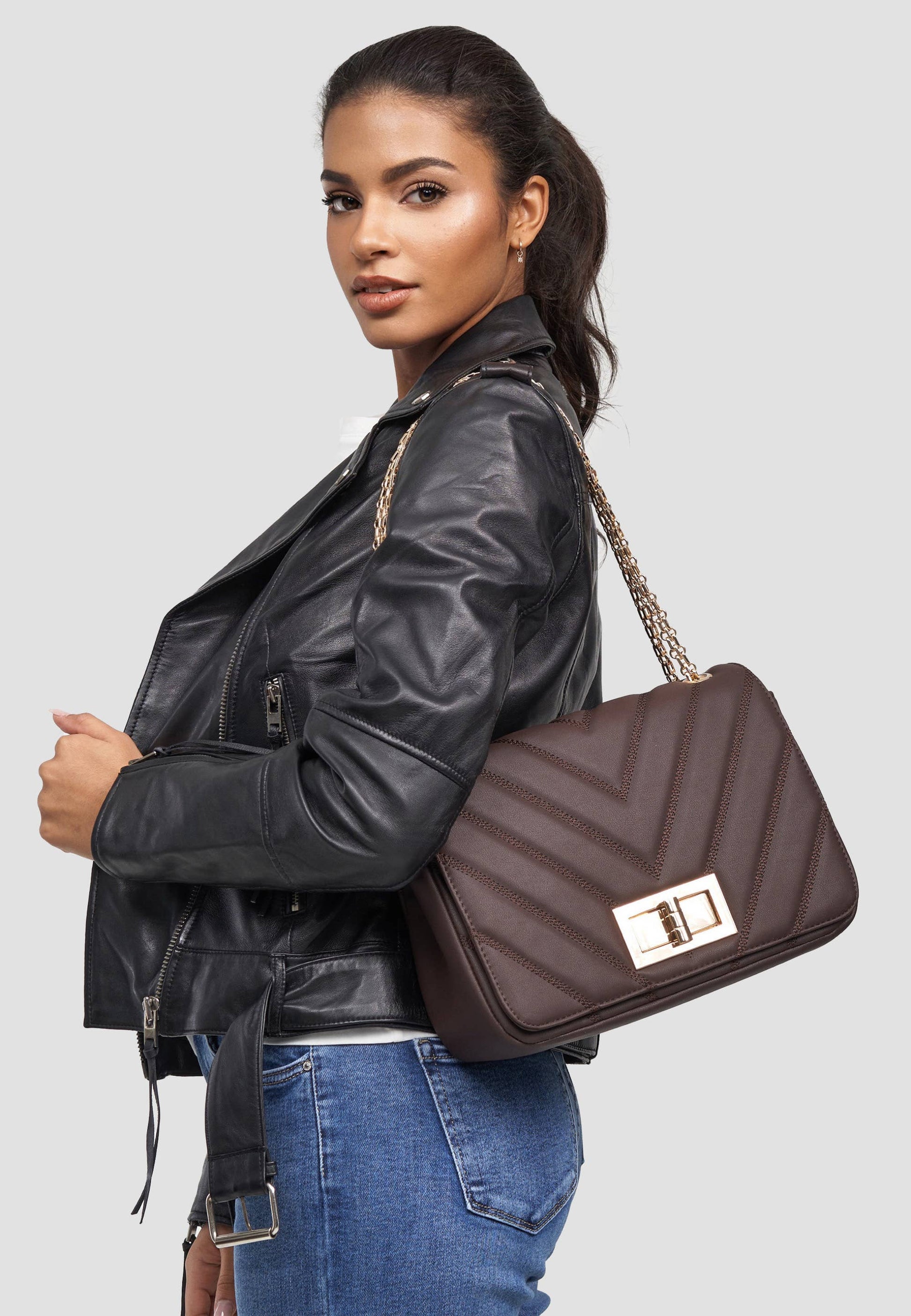 Handtas 'MIRADA' - met gouden draaisluiting jvrmonkeydesign