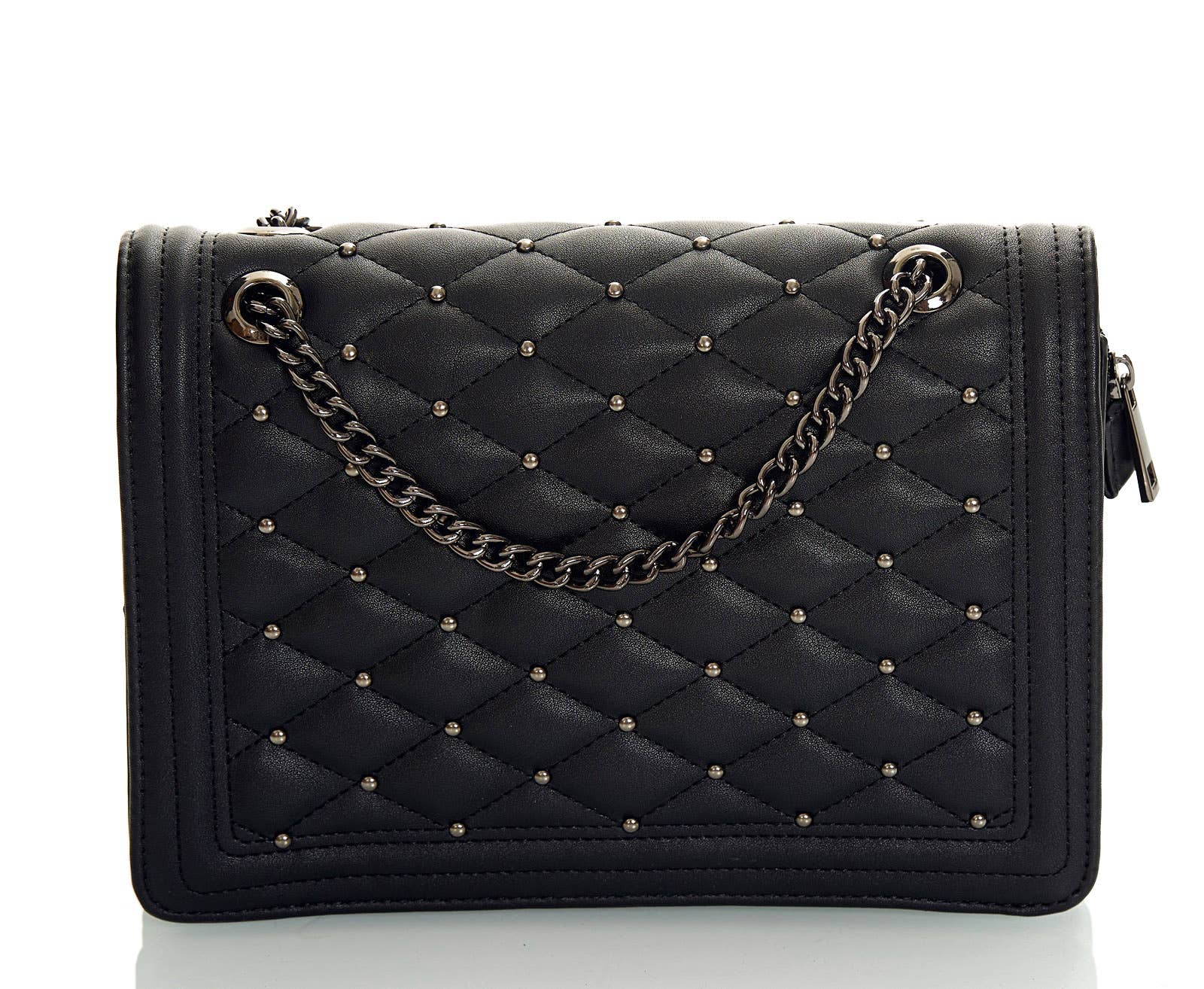 Schoudertas 'VISTA' - met studs & rode voering jvrmonkeydesign