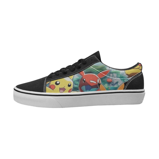 Unisex Pokémon Style Sneakers – Zwart met kleurrijke print - jvrmonkeydesign