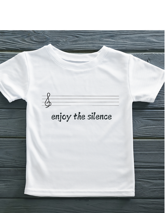 Enjoy the Silence" T-shirt – Minimalistisch & Betekenisvol 🎵✨ - jvrmonkeydesign