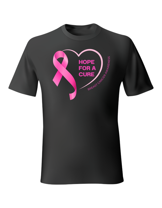 Hope for a Cure" T-shirt – Steun Borstkankerbewustzijn 🎗💖 - jvrmonkeydesign