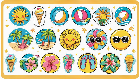 🎉 Gratis Zomer Stickervel - jvrmonkeydesign #